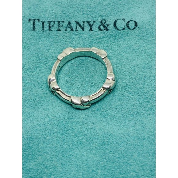 Tiffany & Co. Sterling Silver Signature X Stacking Ring Band Size 6.25 Retired - Picture 5 of 6